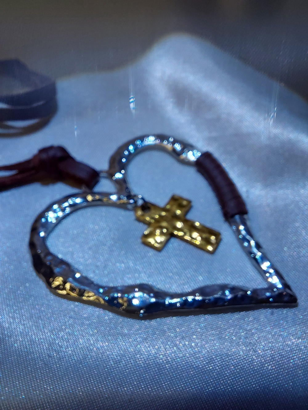 Leather, And Golden Cross Heart Beauty